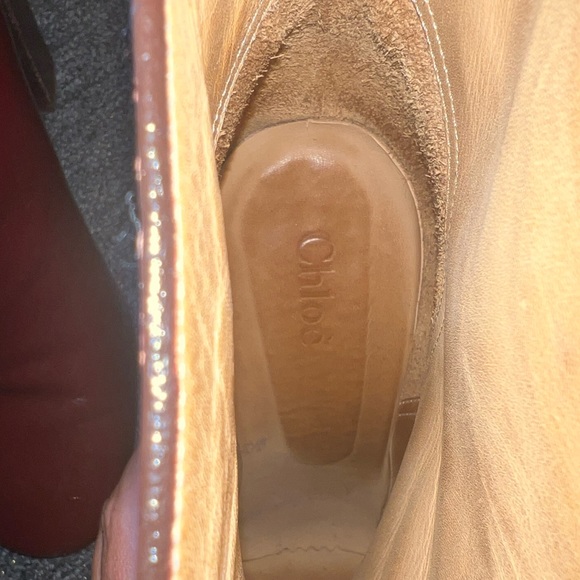 CHLOE Patent Leather Burgundy Ankle Heeled Boots Size 41 - Picture 4 of 6